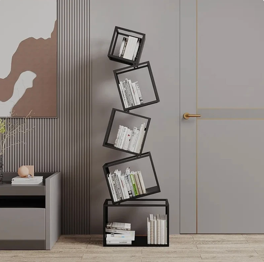 Bookcase, Easy Assembly, Corner Shelf Storage Organizer, FreeStanding Storage Bookcase
